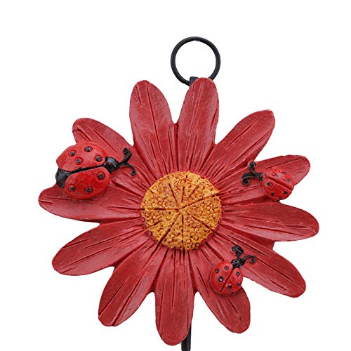 NewNest Australia - Gaobei Creative Daisy Resin Wall Hooks Wall Mounted Art Flower Iron Hook Hand-Painted Hanging Coat/Hat/Key/Towel Hooks Home Decoration(Set of 4) Flower 4pcs 