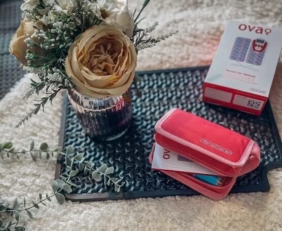 TensCare OVA+-Pain Relief from Period Pain, Endometriosis and Dysmenorrhea Using TENS. Rechargeable Battery, can be Used at Home, Work with 2 Additional Packs of Electrodes, White with Pink Belt Clip Ova+ with Additional Electrodes - NewNest Australia