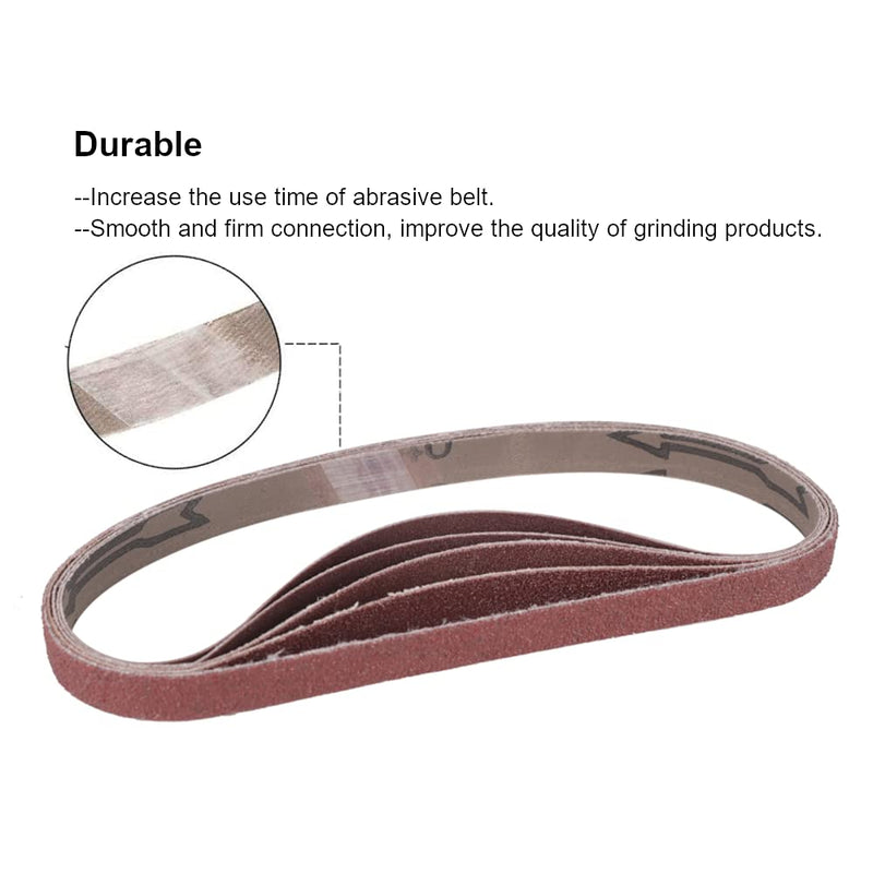 1/2 Inch x 18 Inch Sanding Belts, 8 Each of 60/80/120/180/240 Grits, Belt Sander Tool for Woodworking, Metal Polishing, 40 Pack Aluminum Oxide Sanding Belt - NewNest Australia