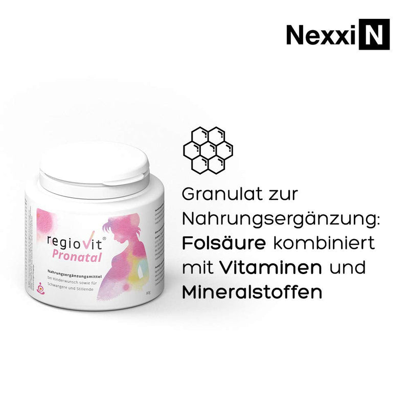 Regiovit Pronatal Granules I Desire to Have Children I Pregnancy I Breastfeeding I 600mcg Folic Acid I Vitamins I HCK Micronutrients I Vegan I Without Omega-3 Oil I For 60 Days - NewNest Australia