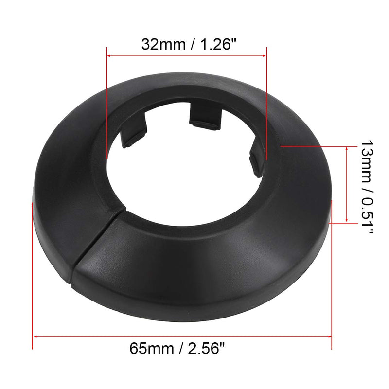 uxcell 32mm Pipe Cover Decoration PP Radiator Escutcheon Water Pipe Wall Cover Black 6 Pcs - NewNest Australia
