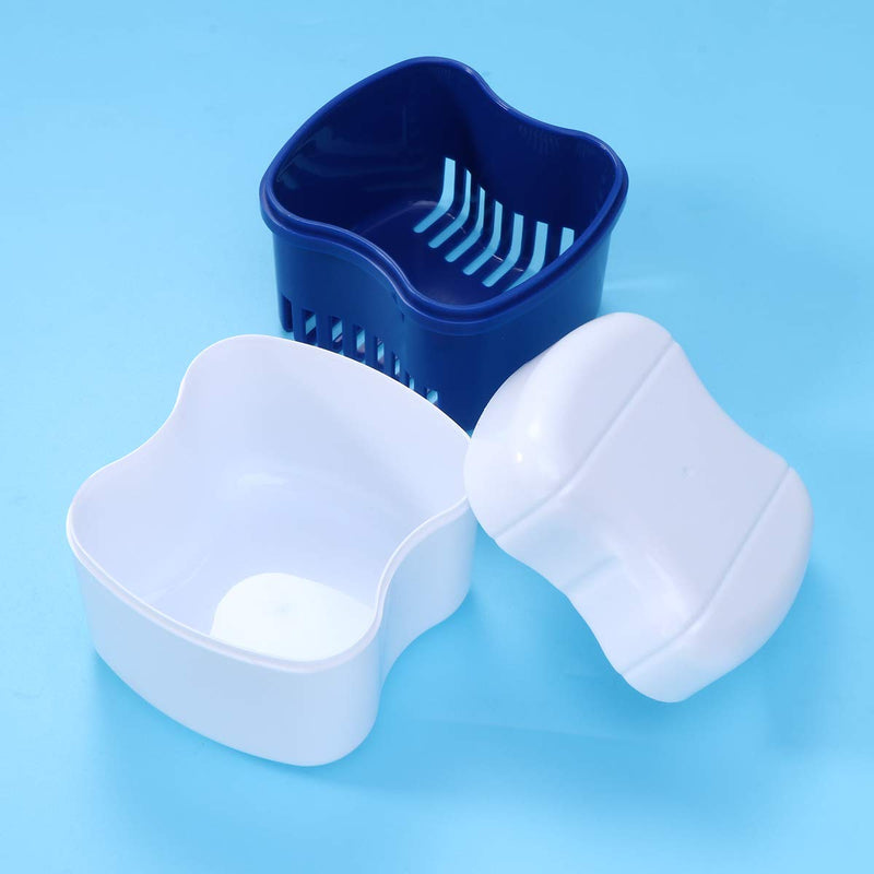 Healifty Denture Box Orthodontic Prosthesis Teeth Storage Box with Hanging Net (Blue) - NewNest Australia