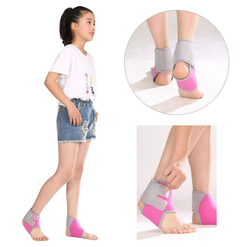 1 Pair Kids Ankle Support Adjustable Compression Ankle Brace Ankle Guard Protector Ankle Strap Ankle Tendon Foot Support Strains Sprains Arthritis Pain Relief Recovery Exercise Football Running Riding Rose Red EU 30-35, recommend Kids UK 1-3 - NewNest Australia
