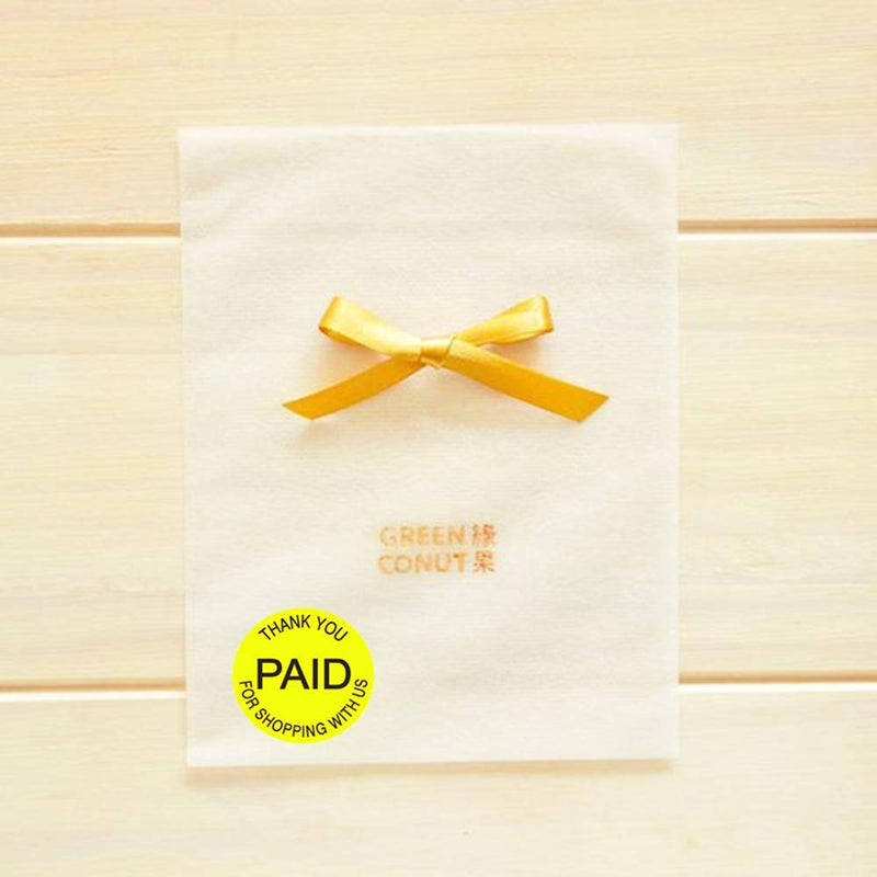 Paid Thank You Stickers-"Thank You for Shopping with US" Paid Label 3/4" Round Retail Self Adhesive Price Point Labels，USA Paid (Fluorescent Yellow) - 1500 Labels per Package - NewNest Australia