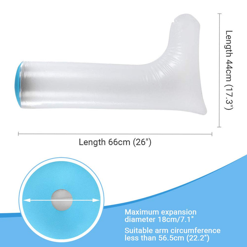 Waterproof Cast Cover,DOACT Adult Short Legs in Blue Diving Material Rings Shower Protective Sleeve Finger Wound Fits Women Men Adult P2204 66cm - NewNest Australia