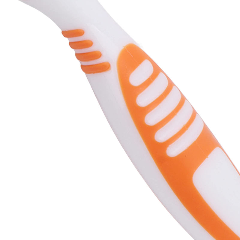 Denture cleaning brush, safe plaque removal Denture toothbrush orange Robust double head for partial dentures - NewNest Australia