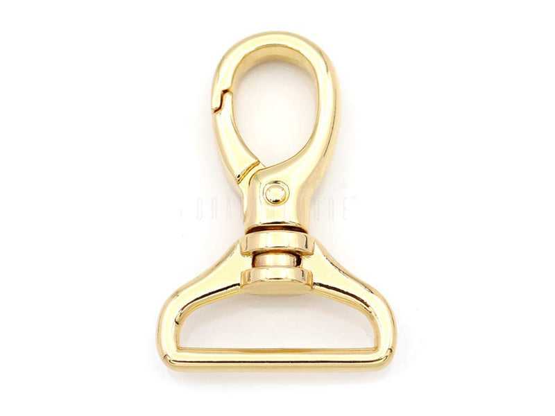 CRAFTMEMORE 2pcs Oval Snap Hooks Heavy Duty Metal Push Gate Swivel Lobster Clasp Keychain Clip Purse Making Accessories SC09 (1 Inch, Gold) 1 Inch - NewNest Australia