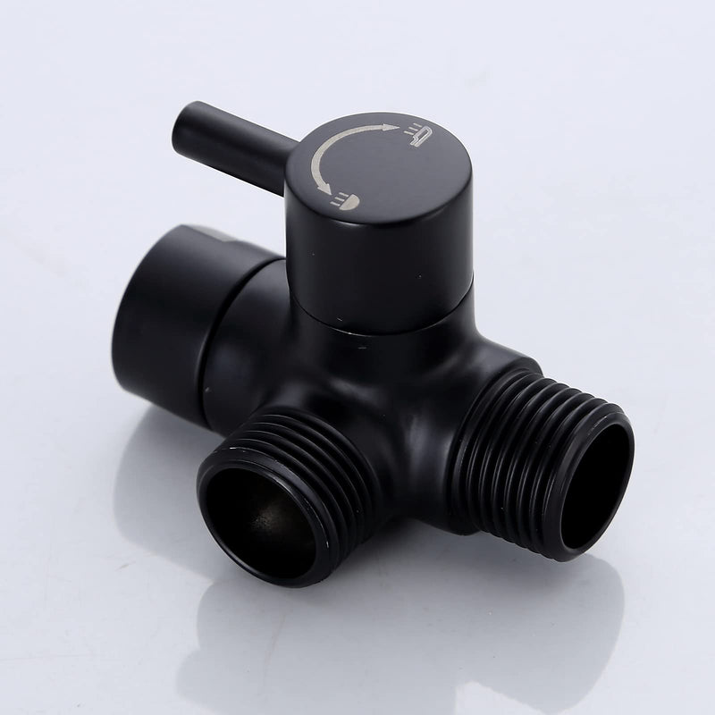 Little World Shower Arm Diverter Valve - 3 Way Shower Diverter Valve, G1/2 Solid Brass Shower Head Valve Diverter for Universal Hand Held Showerhead and Fixed Spray Head Shower System (ORB, Black) - NewNest Australia