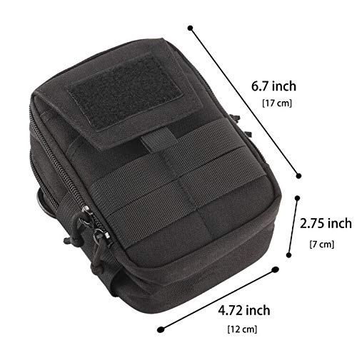 LefRight Tactical Phone Holster Pen Holder Molle EDC Belt Organizer Vest Attachment Pocket Tool Kit Gadget Waist Utility Pouch Dog Treat Bag with D-Ring Locking Hook Buckles Carabiner Key Clip - NewNest Australia