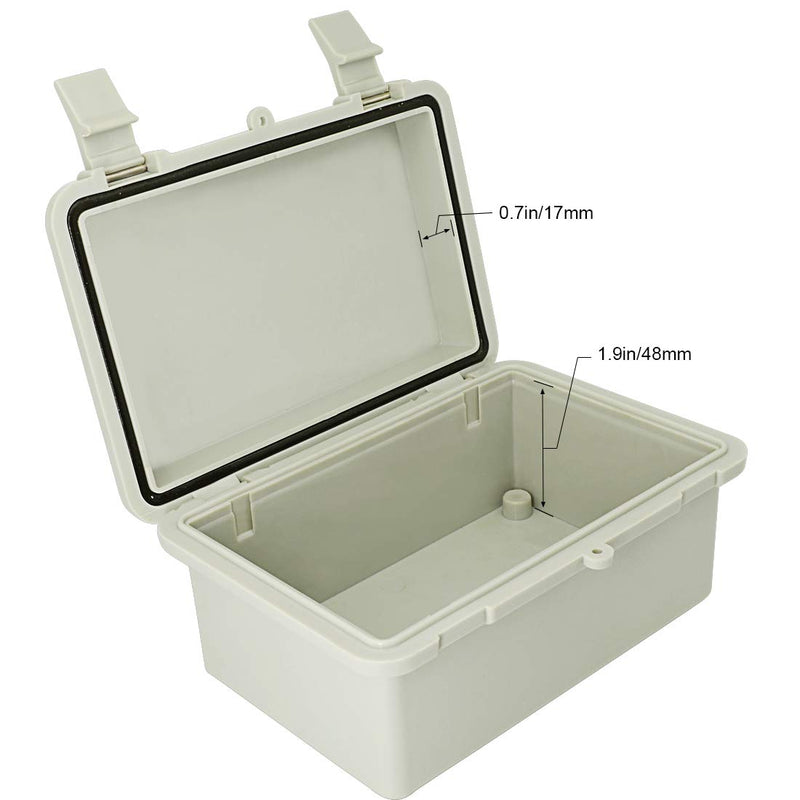 LMiEtool Junction Box, ABS Plastic, IP65 Waterproof Dustproof Universal Electrical Enclosure, Hinged Shell Outdoor and Indoor Usage Project Box, 5.9"x 3.9"x 2.8"(150x100x70mm), Grey 5.9" x 3.9" x 2.8" - NewNest Australia