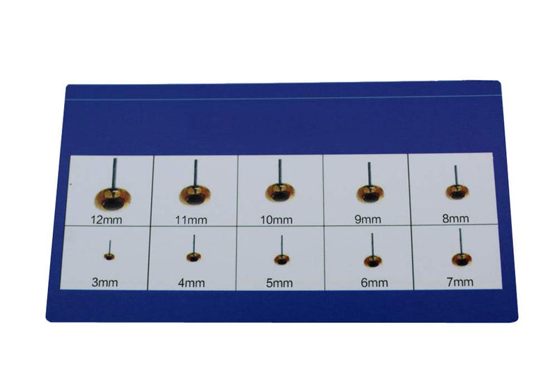 Bestartstore 1Box(100pcs) 3/4/5/6/7/8/9/10/11/12mm Amber Glass Eyes Kits for Needle Felting Bears Dolls Decoys Sewing - NewNest Australia