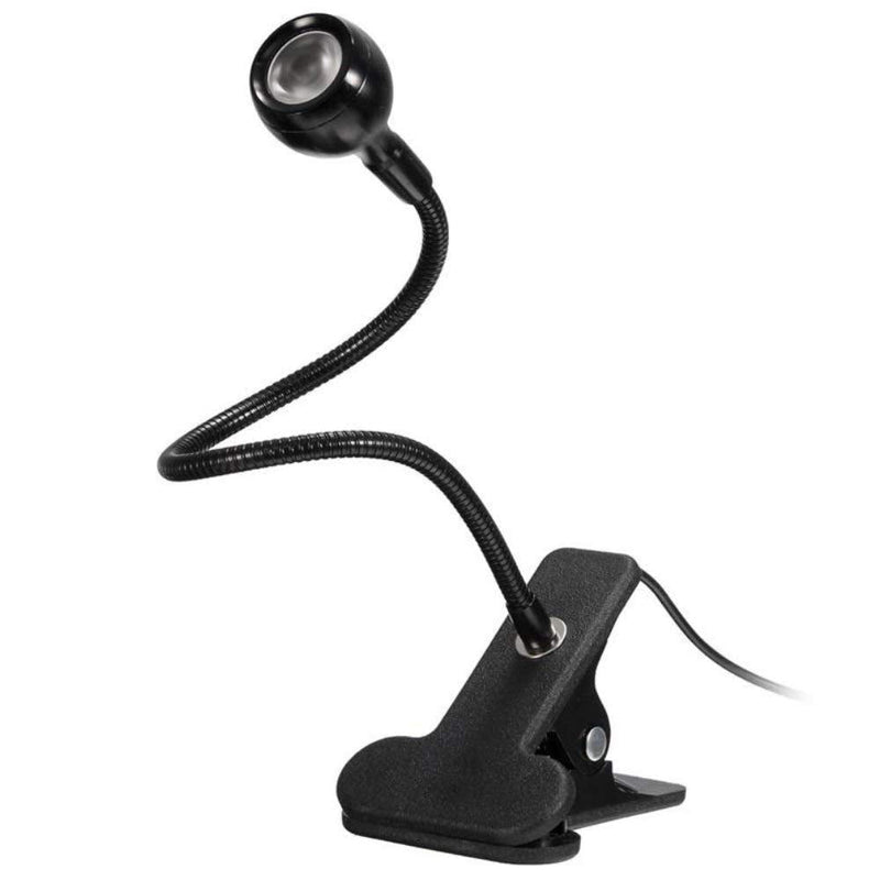Upgraded Big Chip 395nm UV LED Black Light fixtures with Gooseneck and clamp for UV Gel Nail and Ultraviolet Curing, Portable Ultra Violet Blacklight 5V USB Input (Black 2W) - NewNest Australia