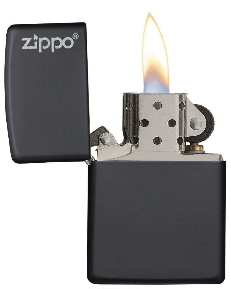 Zippo Matte Pocket Lighters Logo Black - NewNest Australia