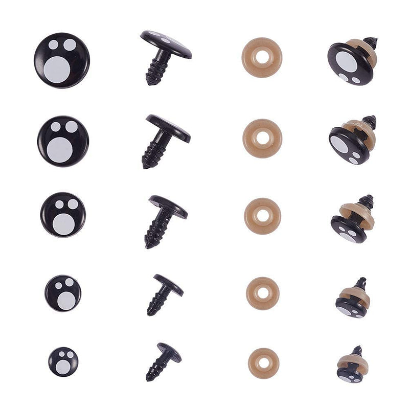 PH PandaHall Resin Safety Eyes, 100pcs 5 Size Craft Eyes Black Stuffed Crochet Eyes Kawaii Eyes with 10pcs Washers for Teddy Bear, Amigurumi Craft, Puppet, Plush Animal Making (8/ 10/ 12/ 14/ 16mm) 5 Size Resin Eyes - 100 Sets - NewNest Australia