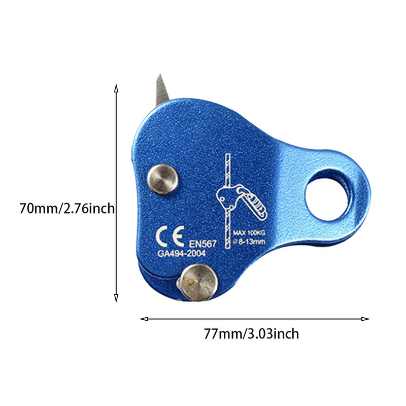 QKDS Climbing Rope Grab, High Strength Self Locking Safety Protective, Climbing Ascender Fall Protection Belay Device Climbing Rope Grip Clamp for Rock Climbing Mountaineering(Blue), free size Blue - NewNest Australia