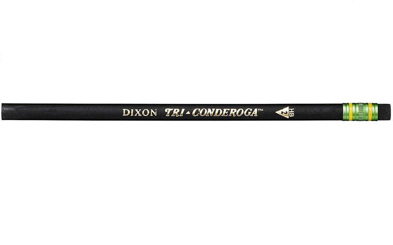 Dixon Tri-Conderoga Triangular #2 Pencils, Wood-Cased, Black, 2 Packs of Pack of 12 (22500) (Bundle) - NewNest Australia