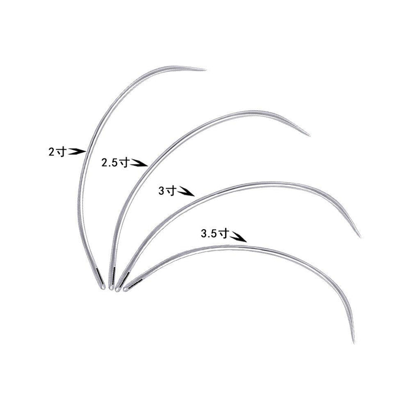 SaiDian 2 Sets 2'' / 2.5'' / 3 ''/ 3.5 '' Curved Leather Hand Sewing Needles C Type Needles for Carpet Leather Canvas Repairing Weaving Crafts - NewNest Australia