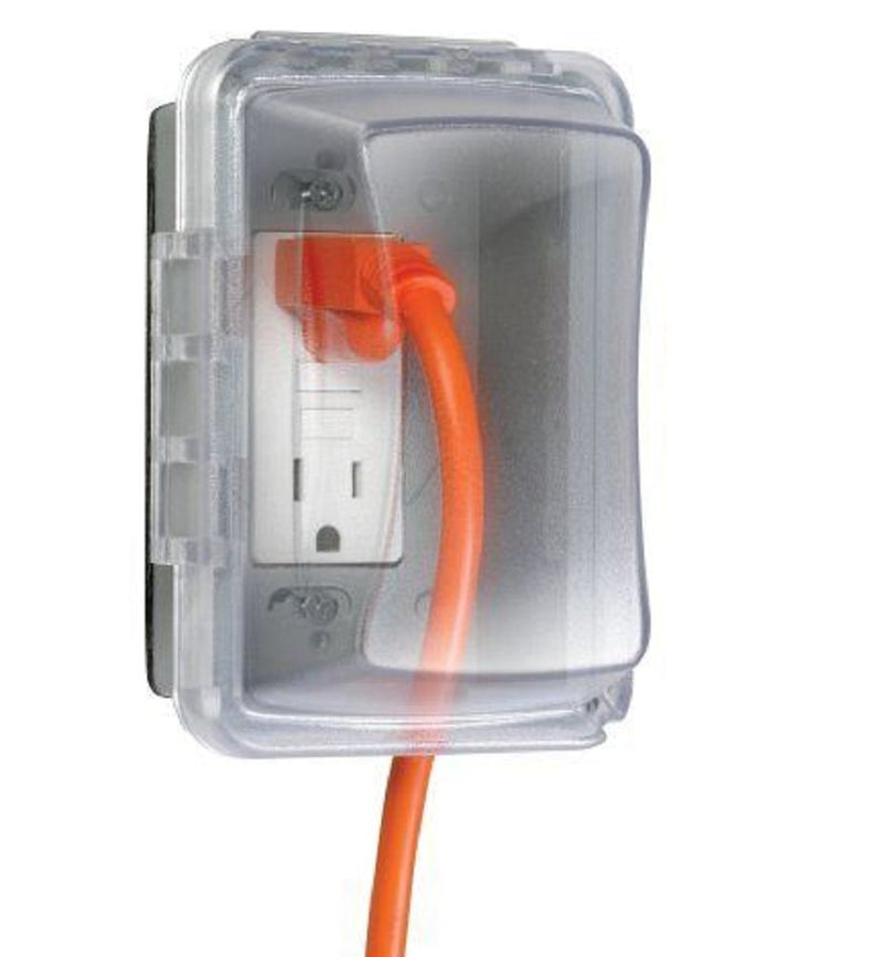 TayMac MM510C Single-Gang Horizontal/Vertical Weatherproof Receptacle Cover, 3.75 Inches Deep, Clear - NewNest Australia