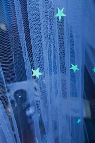 NewNest Australia - Bed Canopy with Fluorescent Stars Glow in Dark for Baby, Kids, Girls Or Adults, Anti Mosquito As Mosquito Net Use to Cover The Baby Crib, Kid Bed, Girls Bed Or Full Size Bed, Fire Retardant Fabric 