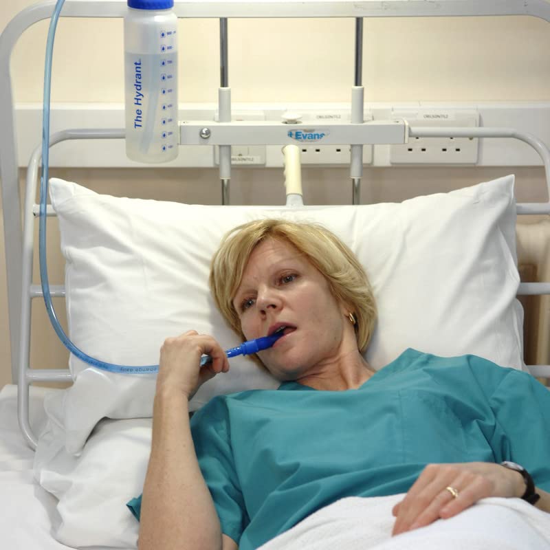 The Hydrant: Solving The Problem of Reaching, Lifting or Holding Drinks. Independent Access to Fluids - Unique & Ingenious Long Straw Water Bottle for The Elderly, Vulnerable and Disabled - 1 Litre - NewNest Australia