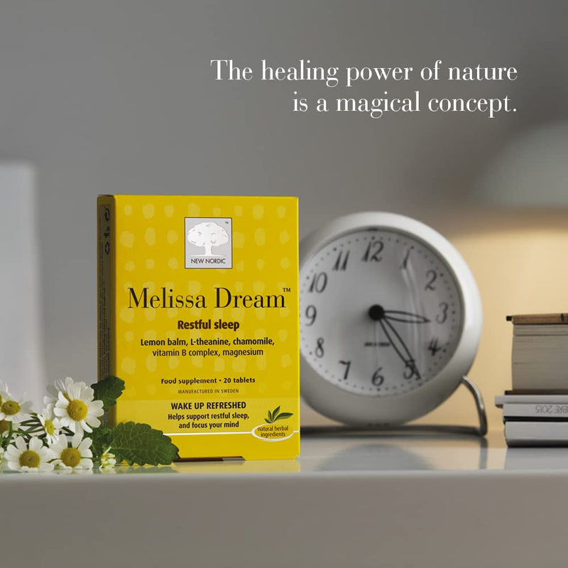 New Nordic Melissa Dream Herbal Sleeping Tablets 20 Pack - Natural Insomnia Relief - Natural Sleep Aid Tablets - Vegan Herbal Sleeping Tablets for Adults - NewNest Australia