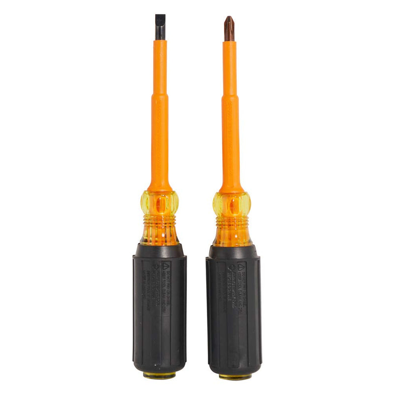 Klein Tools 33532-INS Electrical Insulated Screwdriver Set of 2, 4-Inch Phillips and Cabinet Set, Made in USA - NewNest Australia