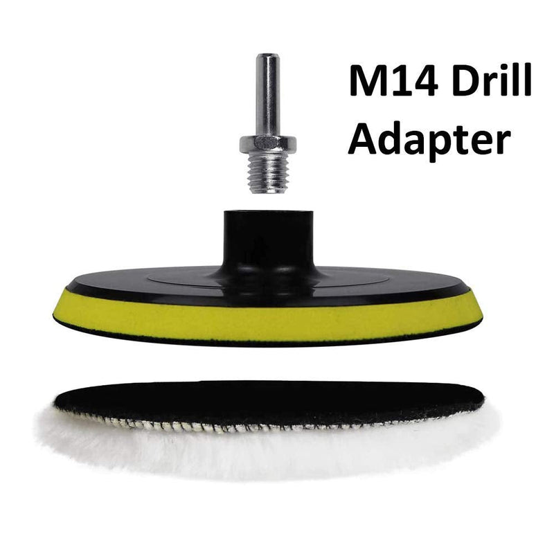 IPELY 6 Pcs 6 Inch Wool Polishing Buffing Pad Polishing Buffing Wheel for Drill Buffer Attachment with M14 Drill Adapter - NewNest Australia
