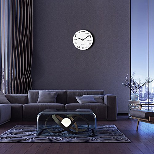 NewNest Australia - Timelike Math Clock, Unique Wall Clock Modern Design Novelty Maths Equation Clock - Each Hour Marked by a Simple Math Equation (12"(30CM)) 12"(30CM) 