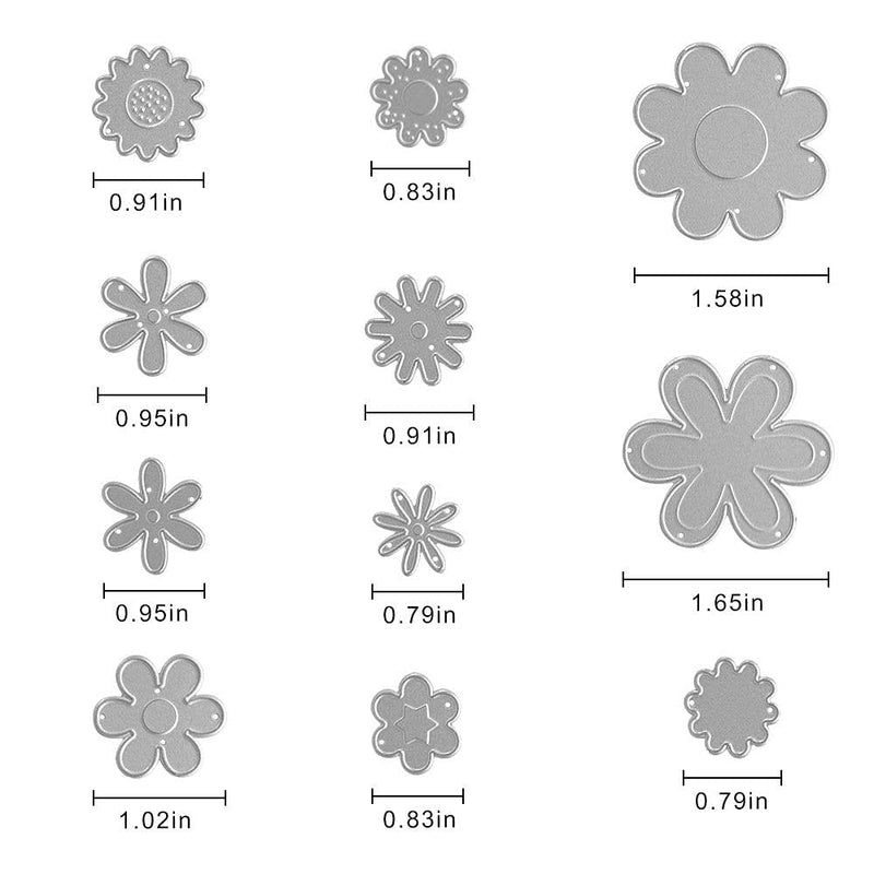 Metal Flower Cutting Dies, Large Small Symmetry Pattern Floral Die Cuts for Card Making Embossing Tool Scrapbooking DIY Etched Stencil Craft Dies 13flower - NewNest Australia