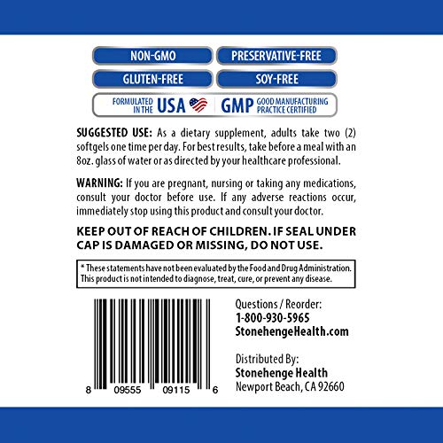 Stonehenge Health Dynamic Krill Oil Antarctic Ocean (Triple Strength) 1,600 mg Superior Absorption Omega-3 EPA, DHA, Phospholipids, & Astaxanthin -Joint, Brain, Immunity, & Heart Support (60 softgels) - NewNest Australia