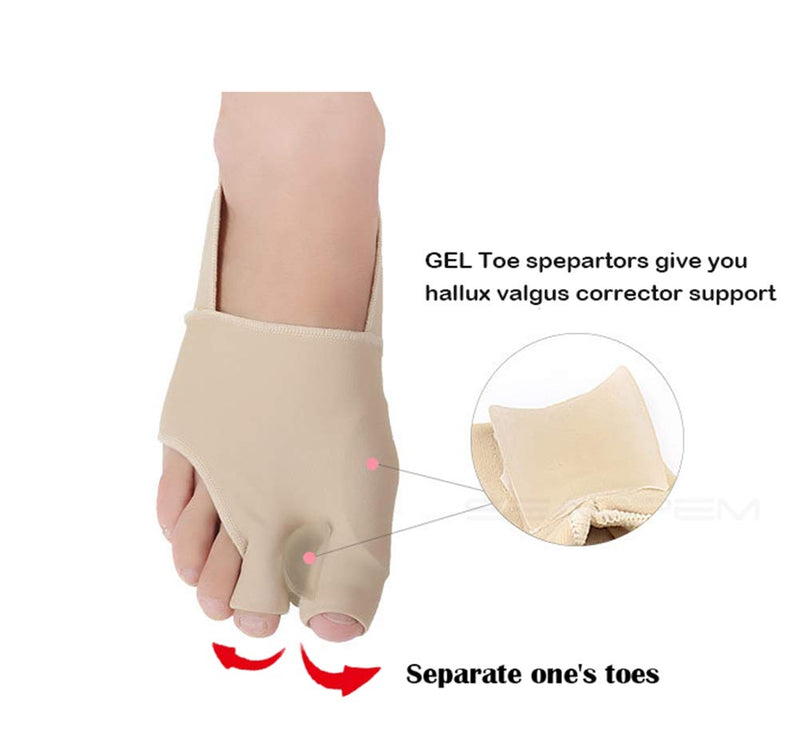 Bunion Straightener Protector Relief Sleeve w/Gel Bunion Stretchy Pads Cushioned Splint, Orthopedic Hallux Valgus Overlapping Corrector Bootie Guard Hammer Toe Pain Aid Surgery Treatment 2 Pc (L) L (Pack of 2) - NewNest Australia