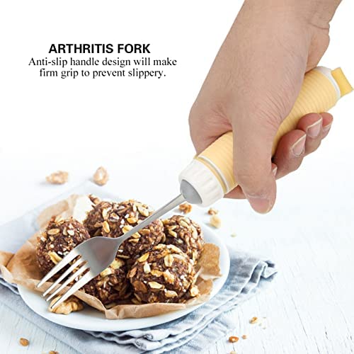 Adaptive Utensils, Stainless Steel Flexible Rotating Tablewares Removable Elder Swivel Silverware Dispenser Easy Grip Eating Patient Fork for Parkinsons Disabled Handicapped Arthritis Hand Tremors - NewNest Australia