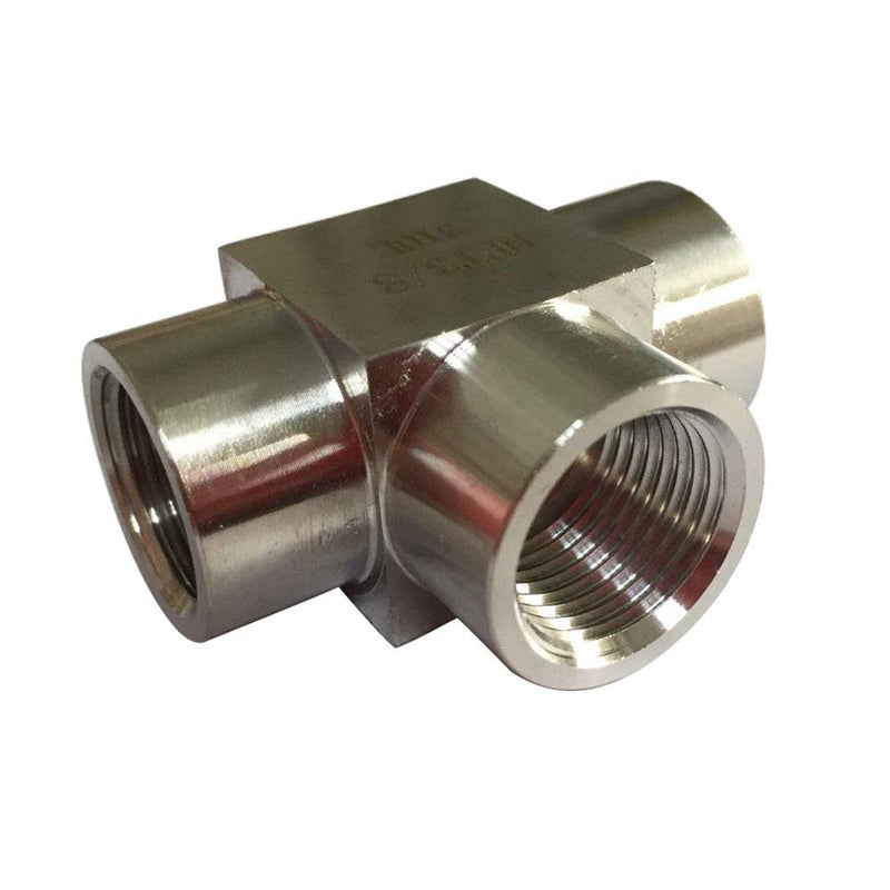 Metalwork 316 Stainless Steel Pipe Fitting Forged Tee 3/8" NPT Female x 3/8" NPT Female x 3/8" NPT Female 2000psi Lead Free (1 Pc) - NewNest Australia