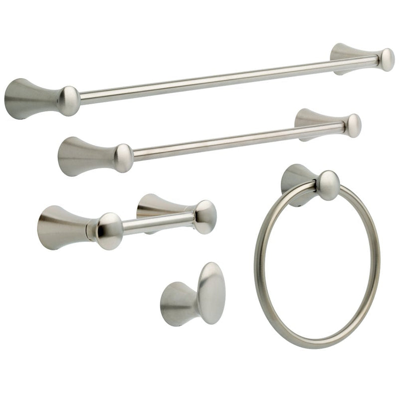 DELTA Lahara Towel Ring, Stainless, Bathroom Accessories, 73846-SS 2.28 x 7.44 x 8.19 Inches Brilliance Stainless Steel - NewNest Australia