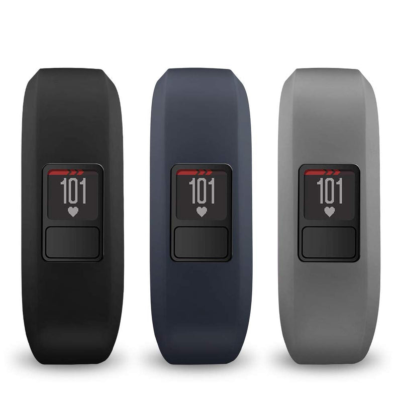 iBREK for Garmin Vivofit 3/jr/jr 2 Bands, Adjustable Replacement Wristbands with Watch Buckle for Kids Women Men(No Tracker) 3 Pack:Black&Navy&Gray Regular Fit(6.0-9.0 in) - NewNest Australia