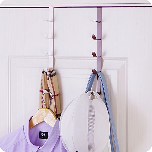 NewNest Australia - Home-Organizer Tech 5 Layers Over The Door Hook Organizer Rack Hanger Backpack Handbag Door Hook, Pack of 2 Beige 