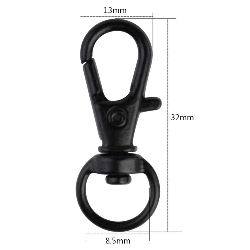 50 pcs Swivel Clasps Lanyard Snap Hook,cnomg Metal Swivel Lanyard Snap Hook Lobster Claw Clasp (Black) Black - NewNest Australia