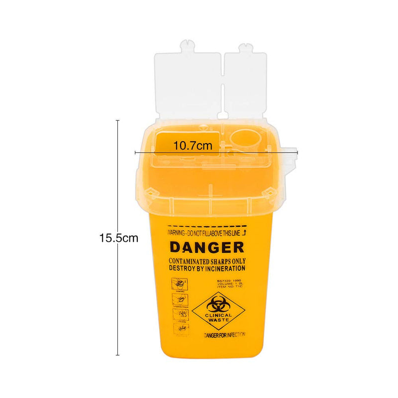 Tattoo Needles Box ATOMUS 1L Tattoo Plastic Sharp Container Tattoo Medical Disposal Biohazard Needle Waste Box Safe Lock Container Tattoo Supplies (1PC, Yellow) 1pc Yellow - NewNest Australia