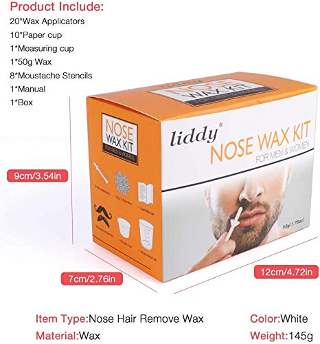 Nose Wax, Nose Wax, Nose Hair Wax, Nose Wax Set For Men And Women, Quick Safe And Painless, 50G Wax, 20 X Applicators, 8 X Mustache Protection, 10 X Disposable Paper Cups - NewNest Australia