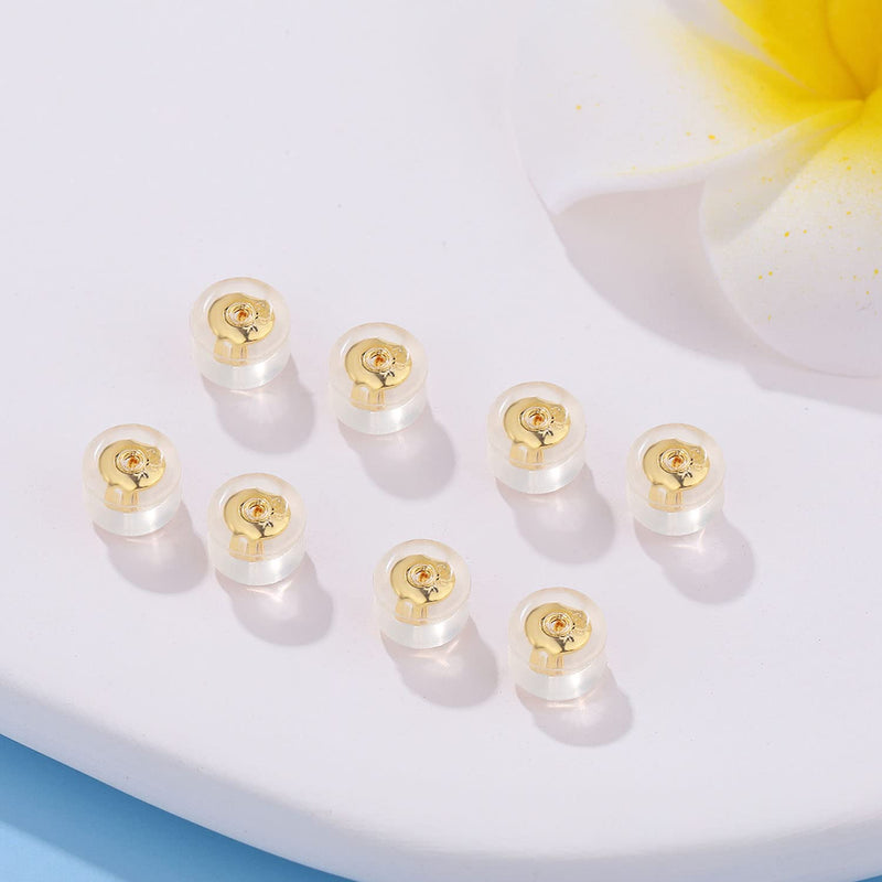 Moconar 18K Gold Locking Secure Earring Backs for Studs, Silicone Earring Backs Replacements for Studs/Droopy Ears, No-Irritate Hypoallergenice Earring Backs for Adults&Kids(Gold) - NewNest Australia