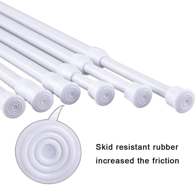 NewNest Australia - SIQUK 6 Pack Cupboard Bars Adjustable Spring Tension Rods White Refrigerator Bar Extendable Rod for DIY Projects, 15.7 to 28 Inches 15.7" to 28" 