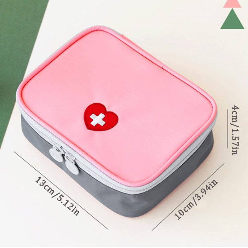 Pack Of 2 Small Medicine Bag, Portable Medicine Bag, First Aid Bag, Medicine Bag For On The Go, Medication Bag, Waterproof, For Outdoor Camping, Hiking (Grey/Pink) - NewNest Australia