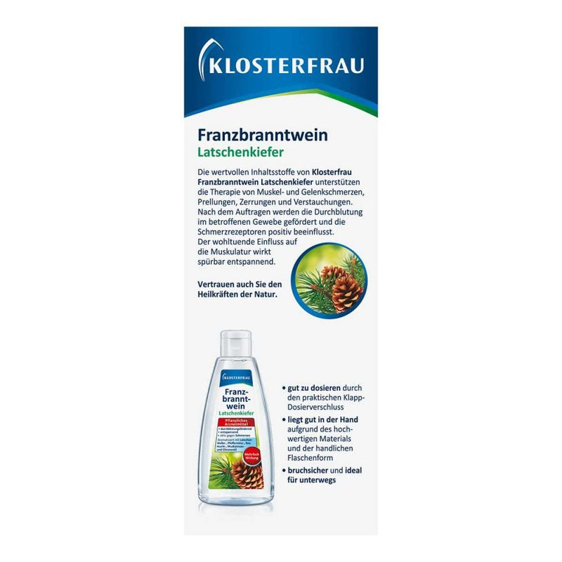 Klosterfrau Rubbing Alcohol Mountain Pine | Dosing Bottle 400 Ml | Relieves Pain, Promotes Blood Circulation, Relaxes Muscles | For Muscle And Joint Pain & Blunt Injuries - NewNest Australia