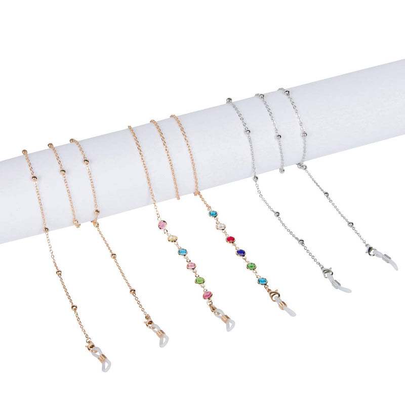 Face Mask Chains (3 Pack) - Gold and Silver Lanyard Chains for Masks - Mask Holder Chain for Women and Kids - Dual Purpose Use as Eyeglass Strap - 3 Pack - NewNest Australia