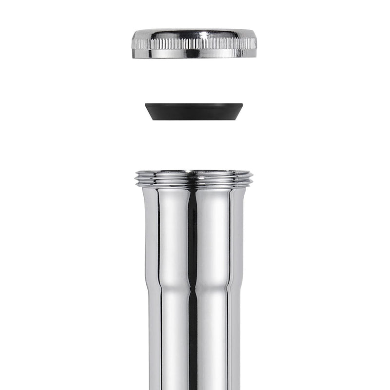 Brass Slip Joint Extension Tube 1-1/4” OD x 12” with Nut and Rubber Washer, P Trap Extension Tube, Sink Drain Tailpiece Tube Extension, Polished Chrome - NewNest Australia