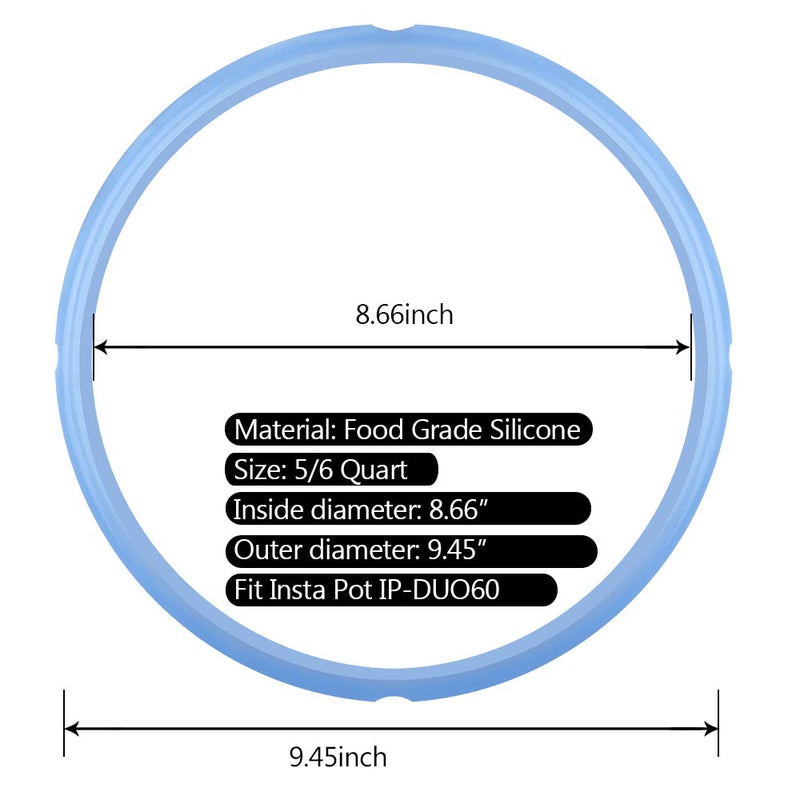 3PCS Silicone Sealing Ring for Instant Pot 6 qt, Insta Pot Seals Replacement Gasket 6 Quart Instapot Sealing Ring for 6/5Qt, Food-Grade Silicone for IP-DUO60, IP-LUX60, IP-DUO50, Smart-60, IP-CSG60 - NewNest Australia