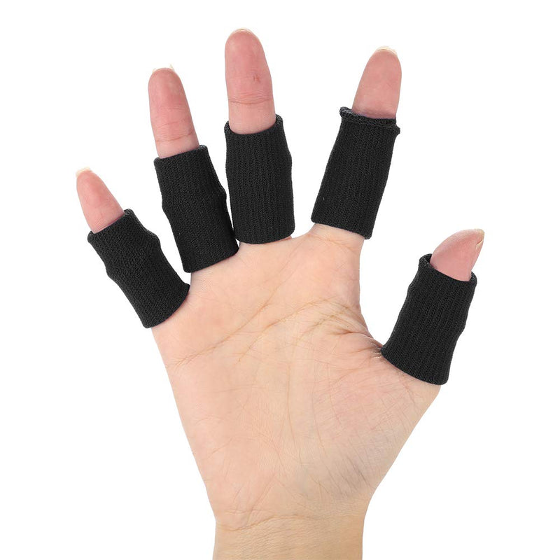 Finger Sleeve Support 10Pcs/Set Finger Protection Clip Sports Aid Arthritis Band Wrappers For Basketball, Baseball, Cricket, Tennis, Badminton, Volleyball Boat Trip Black - NewNest Australia