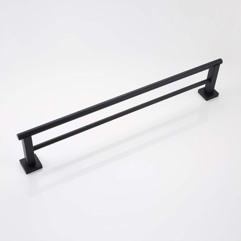 KLXHOME Matte Black Double Bath Towel Bar 24-Inch SUS 304 Stainless Steel Towel Holder Rack for Bathroom, A02B60B - NewNest Australia