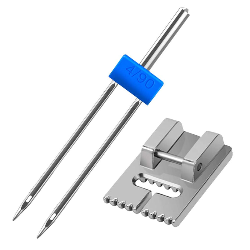 6Pack Twin Needle Double Needle with 2 PCS 9 Groove Pintuck Presser Foot 3 Size 2/90 3/90 4/90 by HOWRIN - NewNest Australia