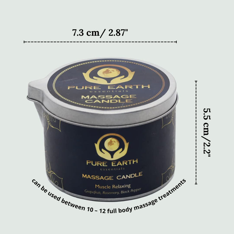Muscle Relaxing Massage Oil Candle - Moisturizing Vegan Massage Candles for Couples and Home Spa (160 Grams) - Massage Candle with Grapefruit, Rosemary, Black Pepper - by Pure Earth Essentials Muscle relaxing - NewNest Australia